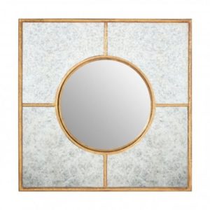 Zaria Art Deco Wall Bedroom Mirror In Warm Gold Frame