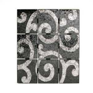 Mosaie 9pc Opulent Metal Wall Art In Black And Silver
