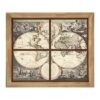 Cascade Map Painting Wooden Wall Art In Natural Frame