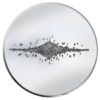Maria Glass Wall Art Round With Silver Glitter Clusters Crystals