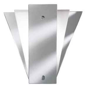 Art Deco Frosted Glass Mirror Wall Light With White Panel