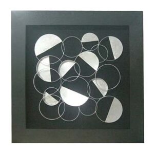 Framed Silver Discs Wall Art