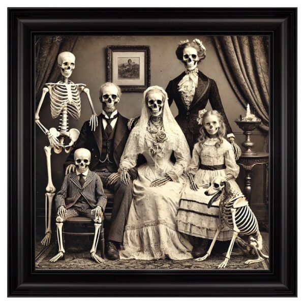Hankinson Death Smile Family Portrait Wall Art In Black Frame