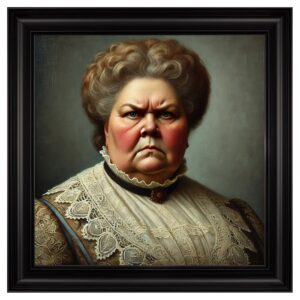 Hankinson Disgruntled Woman Wall Art In Black Frame