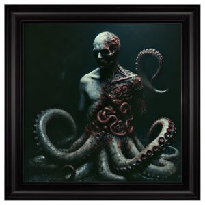 Hankinson Octoman Horror Wall Art In Black Frame