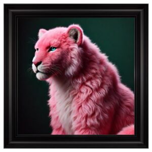 Hankinson Pink Lioness Wall Art In Black Frame