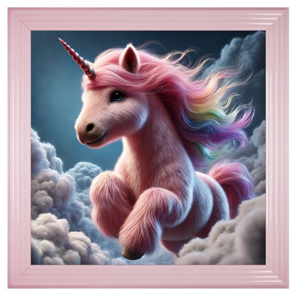 Hankinson Pink Unicorn Wall Art In Pink Frame