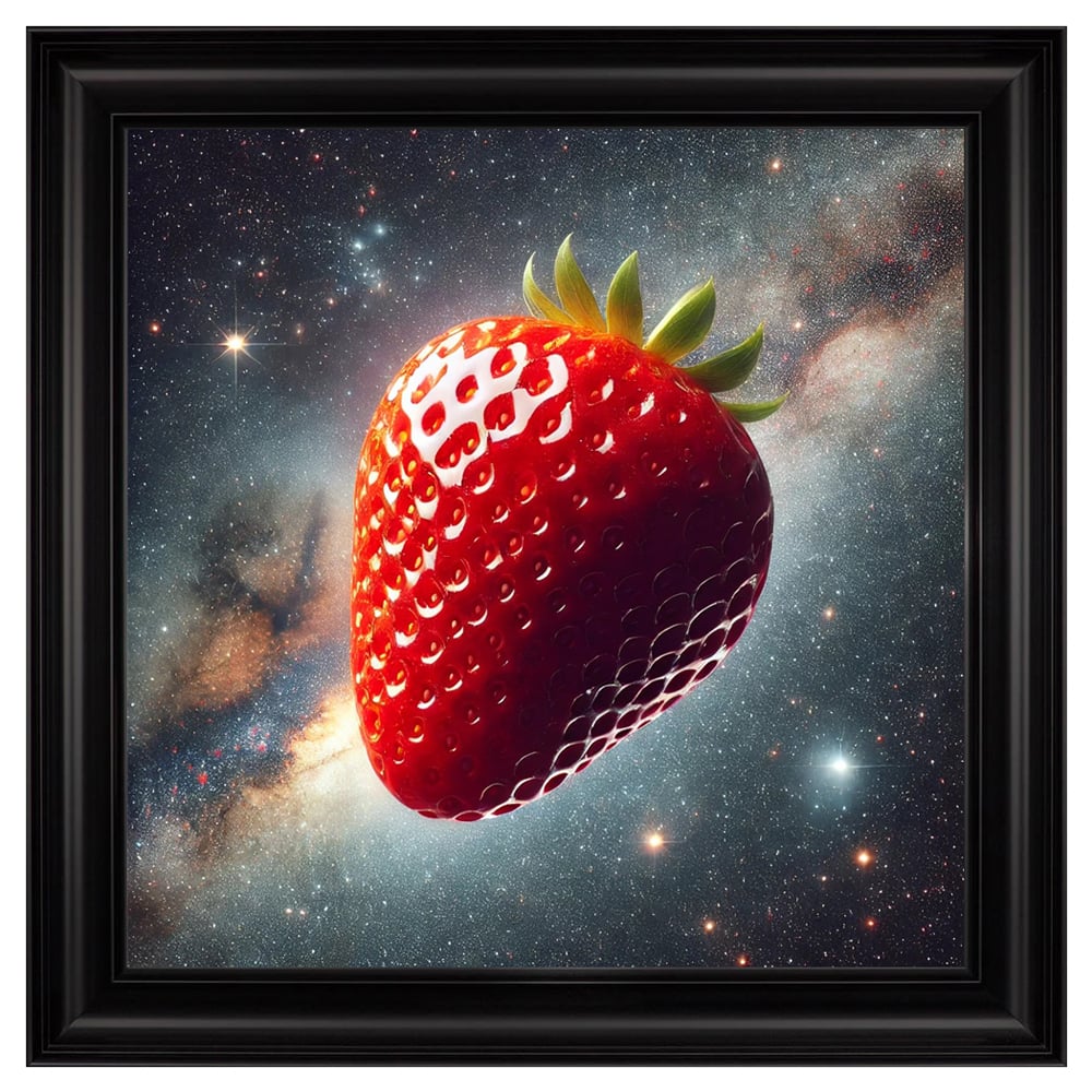 Hankinson Strawberry Galaxy Wall Art In Black Frame