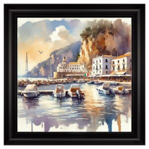 Hankinson Watercolour Marina Wall Art In Black Frame