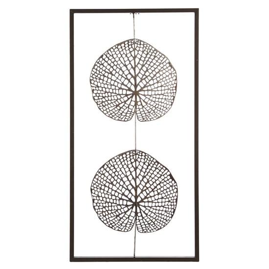 Leaf Metal Wall Art In Brown And Silver
