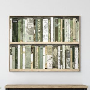 Maricopa Canvas Bookshelf Wall Art In Oak Frame
