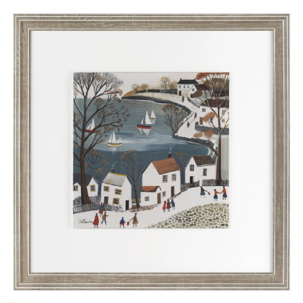 Buellton Wooden Sailboats Wall Art In Oak Frame
