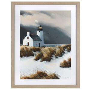 Bolivia Wooden Dunes Wall Art In Oak Frame