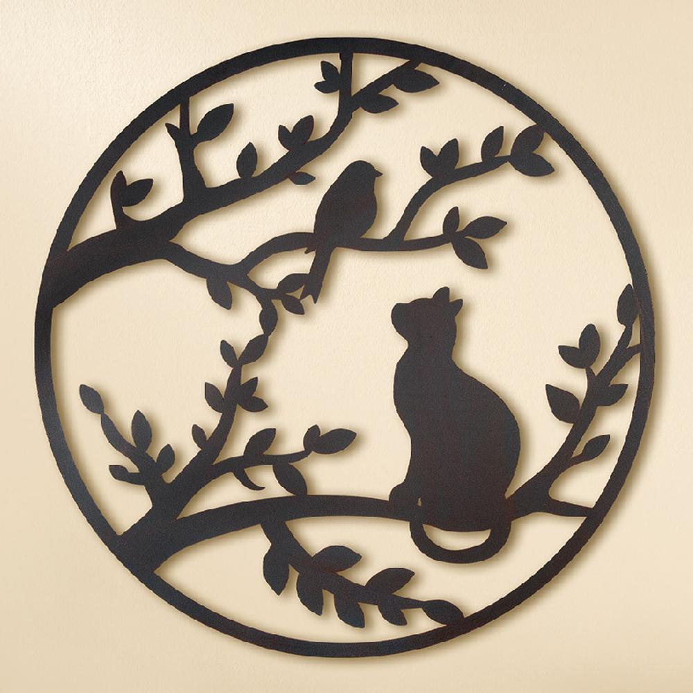 Alperton Metal Peaceful Perch Nature Wall Art In Dark Brown