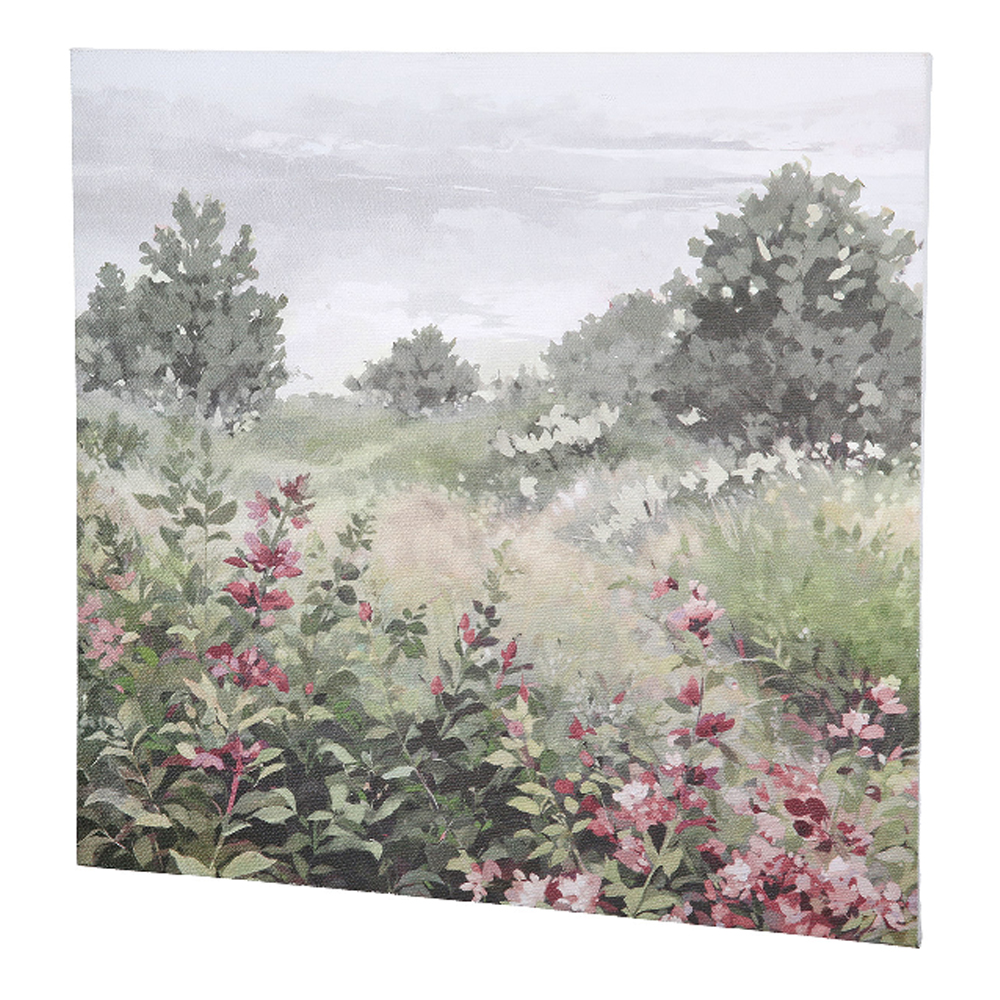 Colindale Canvas Tree Motif Wall Art In Grey And Green